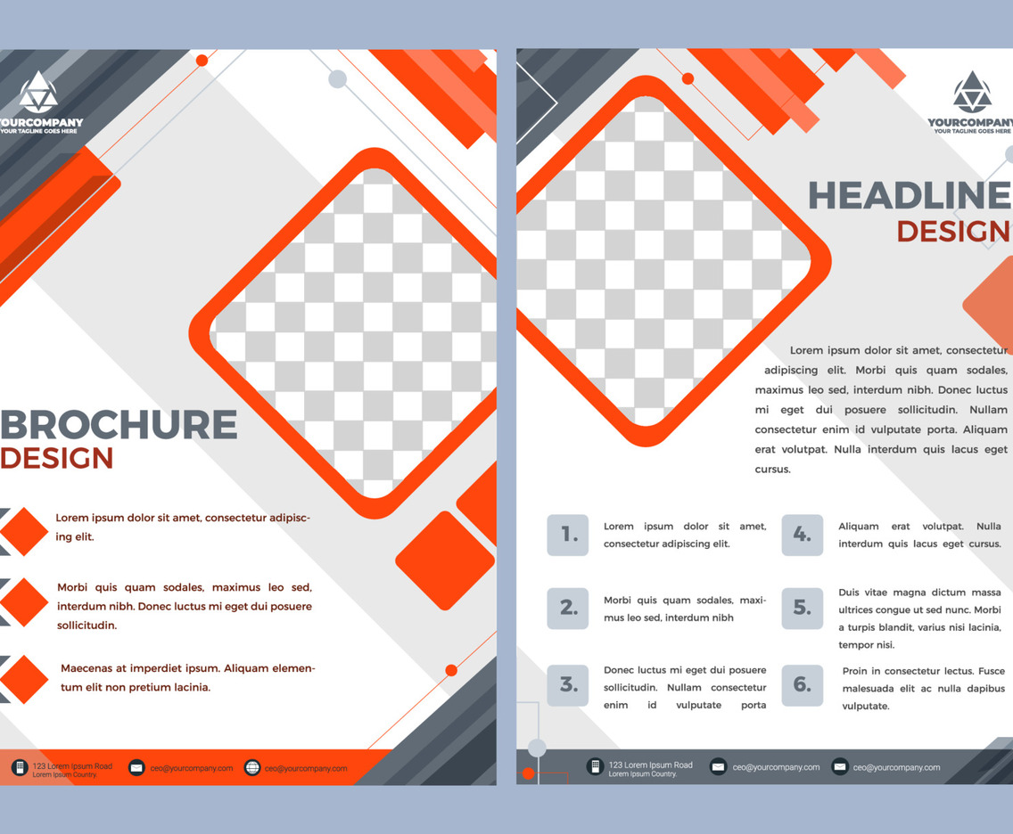 Grey Orange Geometric Design Brochure