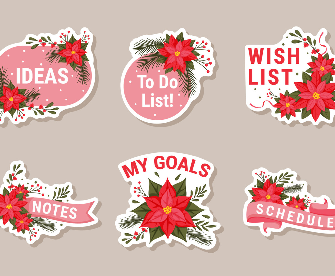 Poinsettias Journal Sticker