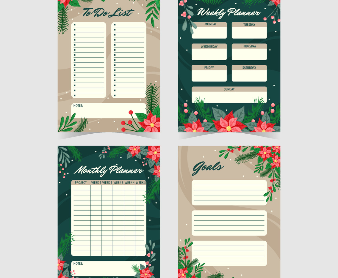 Poinsettias Journal Template