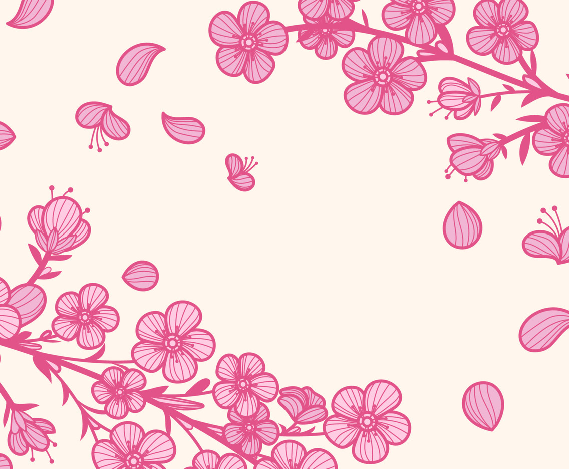 Hand Drawn Peach Blossom Background