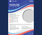 Flat Abstract Wave Poster Template