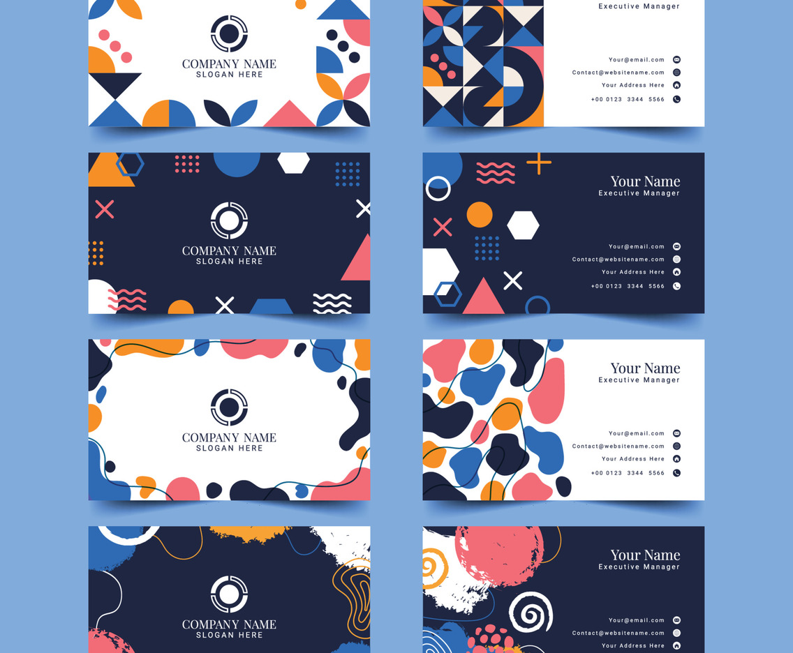 Flat Abstract Business Card Template