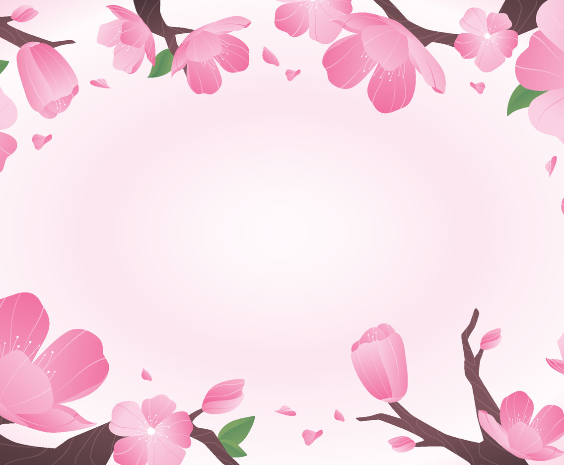 Beautiful Peach Blossom Wreath Background