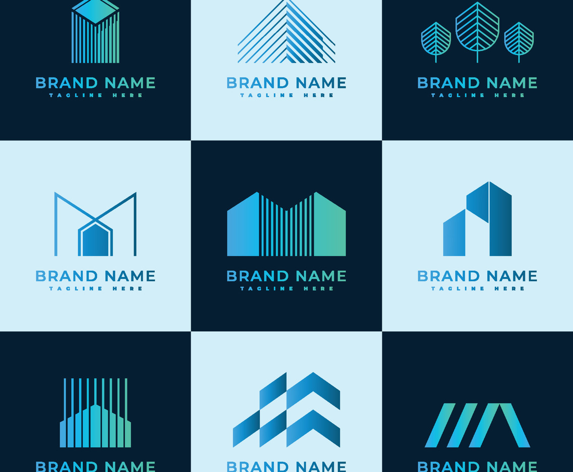 Blue and Green Luxury Real Estate Logo