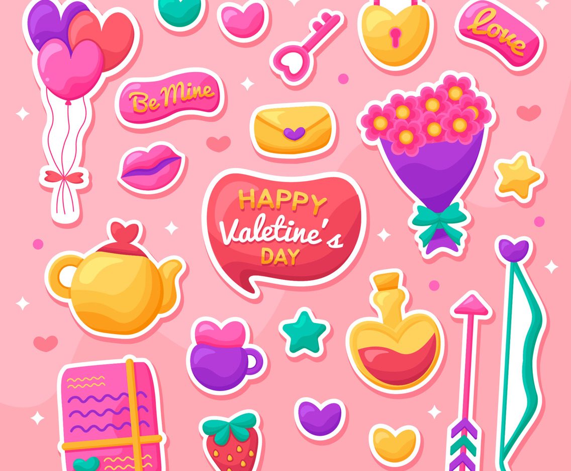 Pink Valentine Sicker Collection
