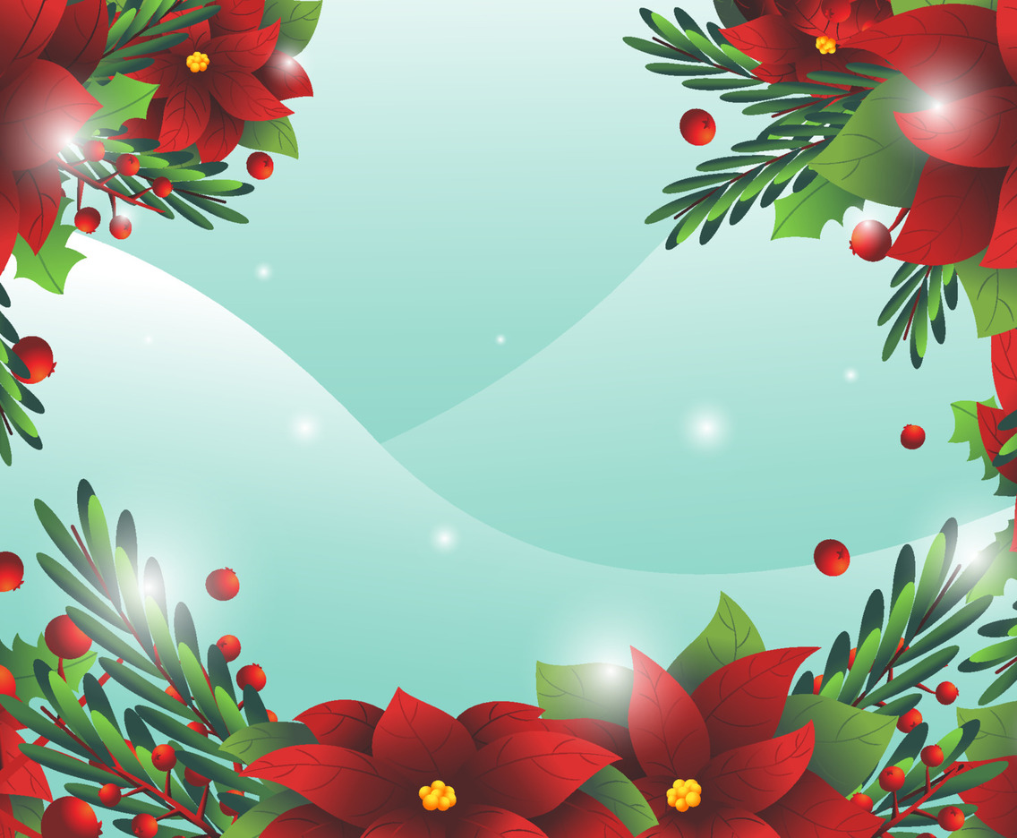 Charming Poinsettias Flower Background