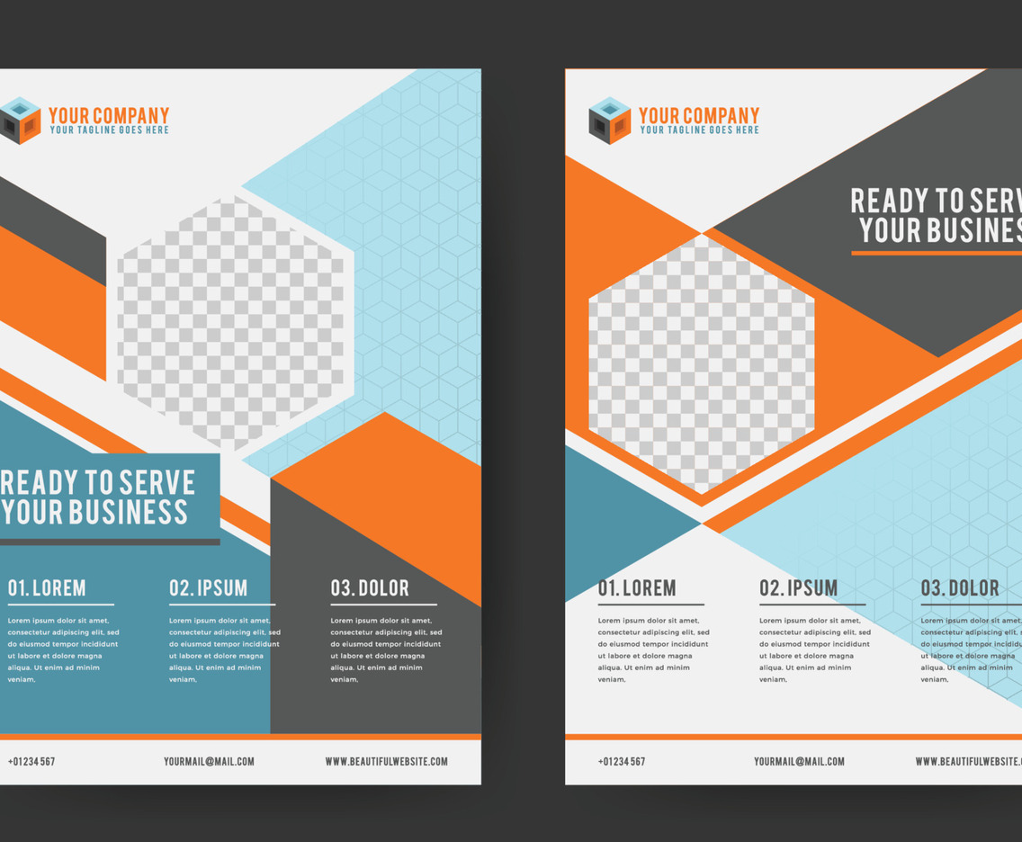 Business Flyer with Minimalist Geometric Theme Template