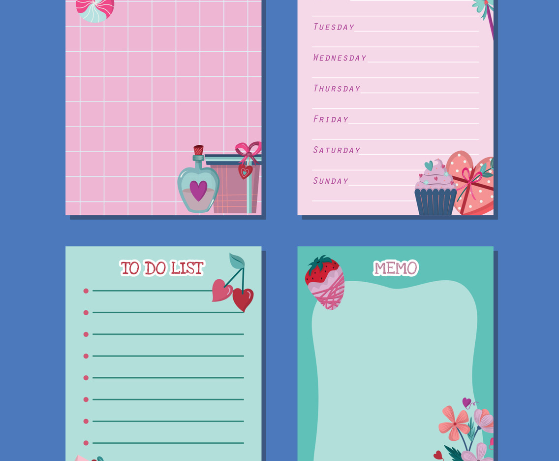 Pink and Purple Valentine Journal Templates