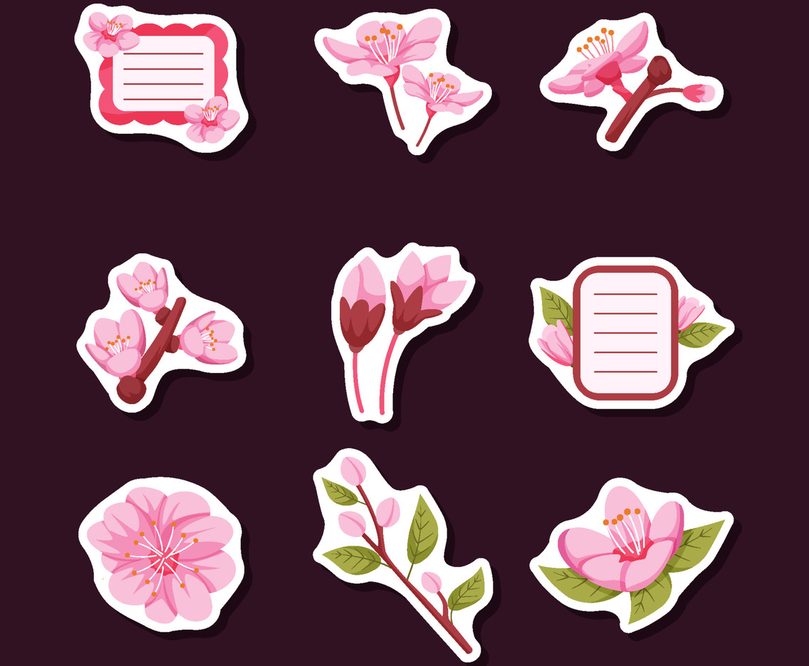 Journal Templates Peach Blossom Sticker
