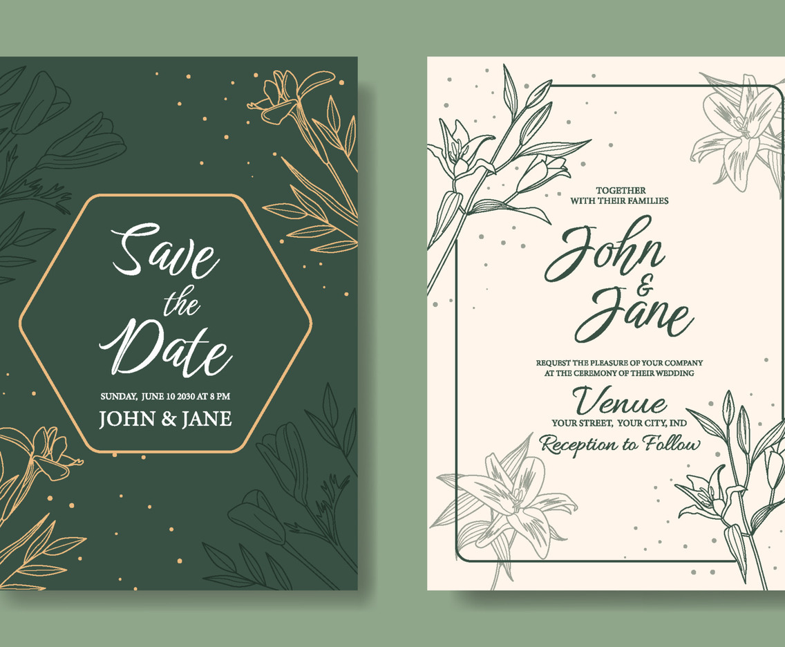 Wedding Invitation Modern Casual Template