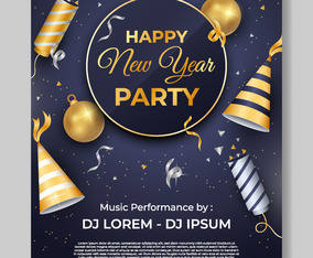 New Year Party Poster Template