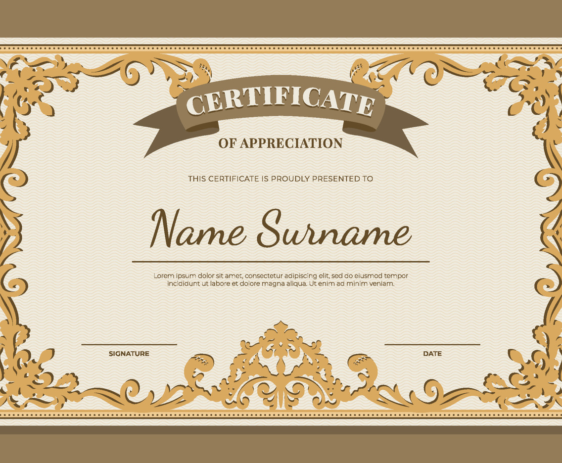 Victorian Classic Design Certificate Template