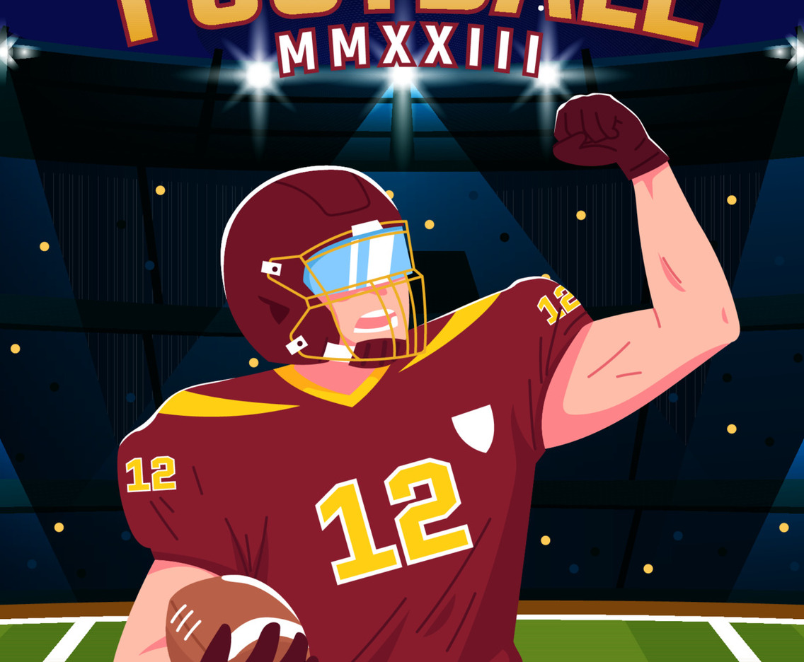 Cool American Football Competition Poster Template
