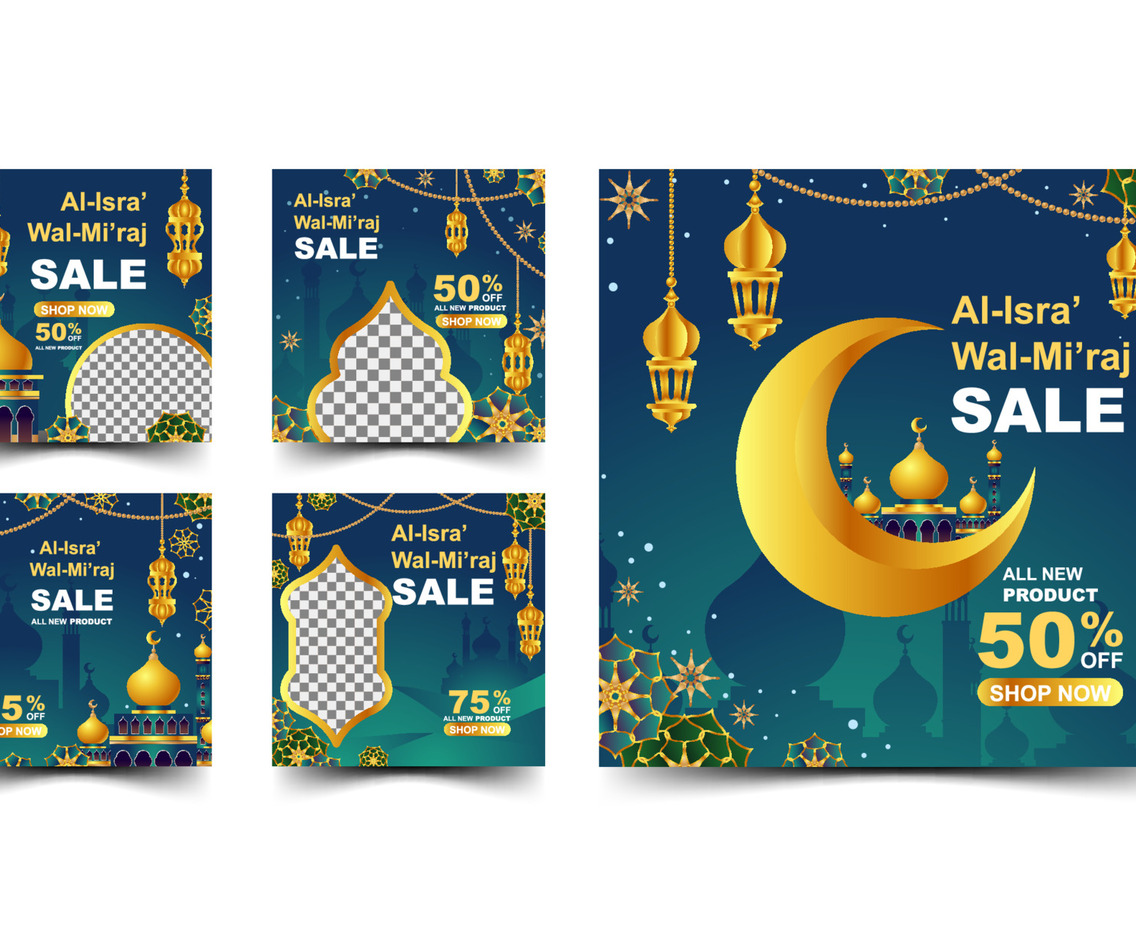 Al-Isra' Wal-Mi'raj Social Media Template Collection