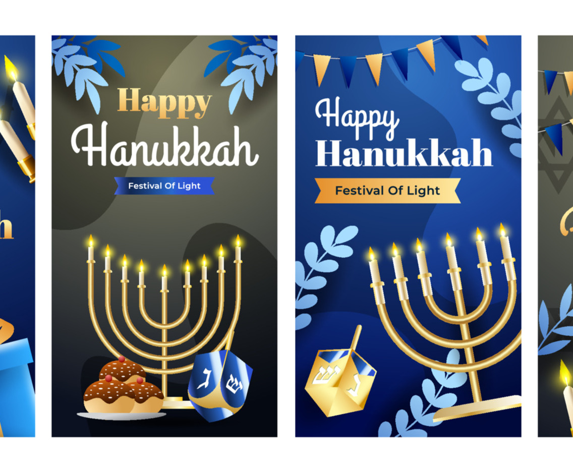 Set of Hanukkah Social Media Posts