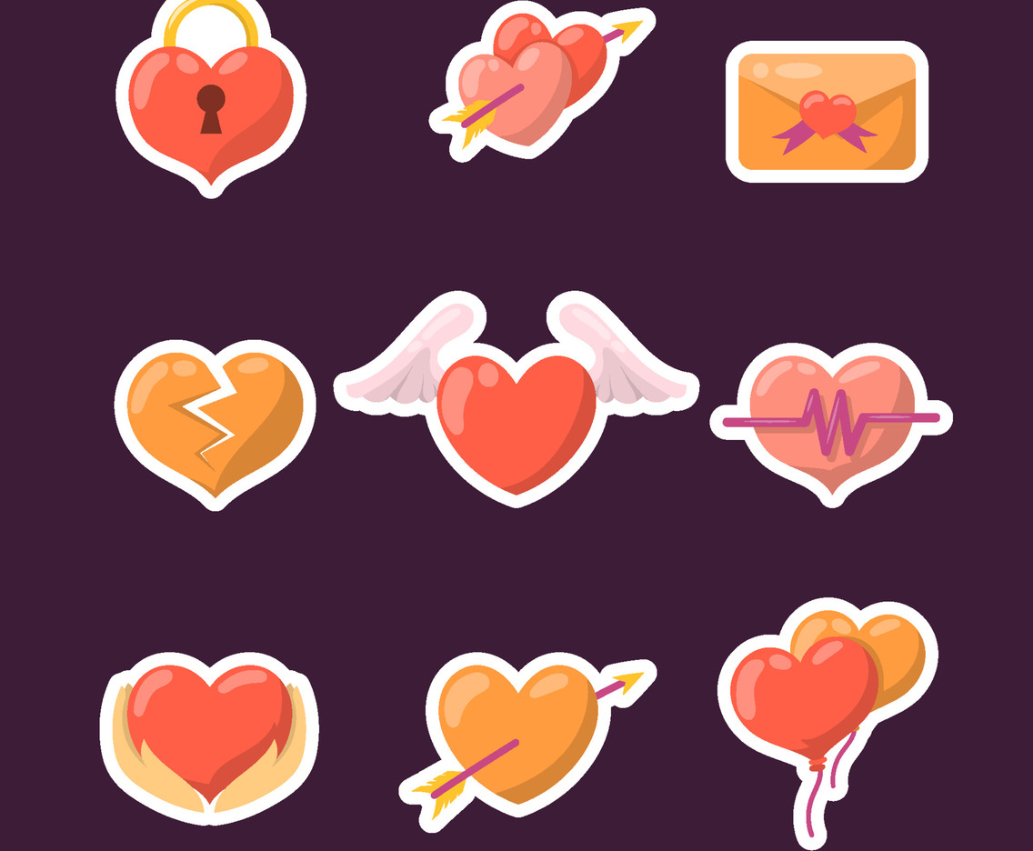 Flat Journal Template Valentine Sticker Collection