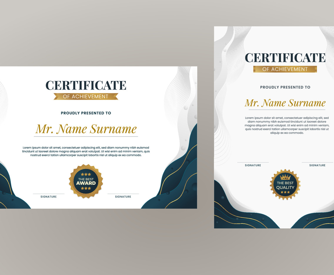 Set of Gradient Modern Certificate Template