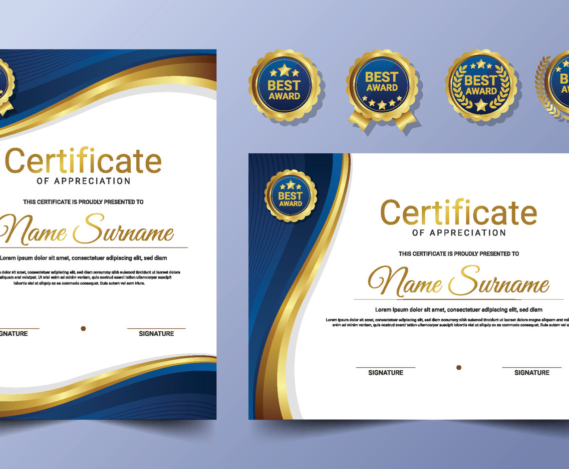 Gradient Abstract Certificate Template