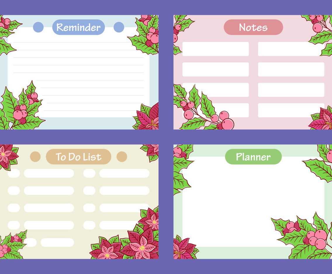 Poinsettias Journal Templates
