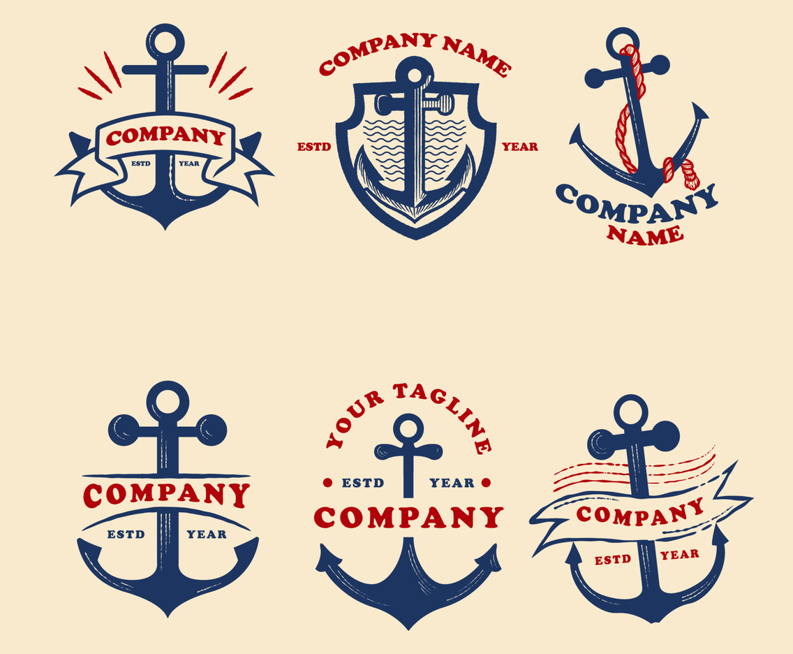 Vintage Anchor Logo Set