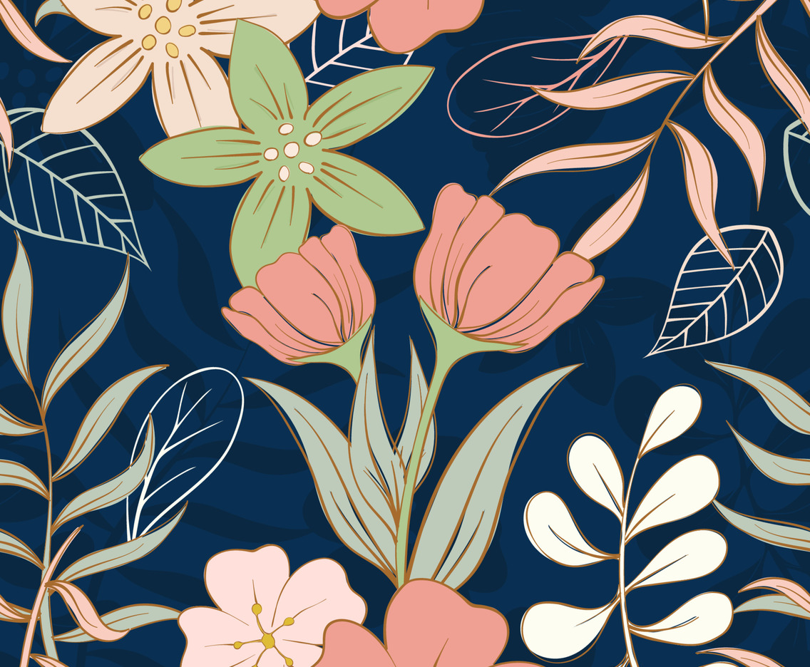 Seamless Hand Drawn Floral Pattern