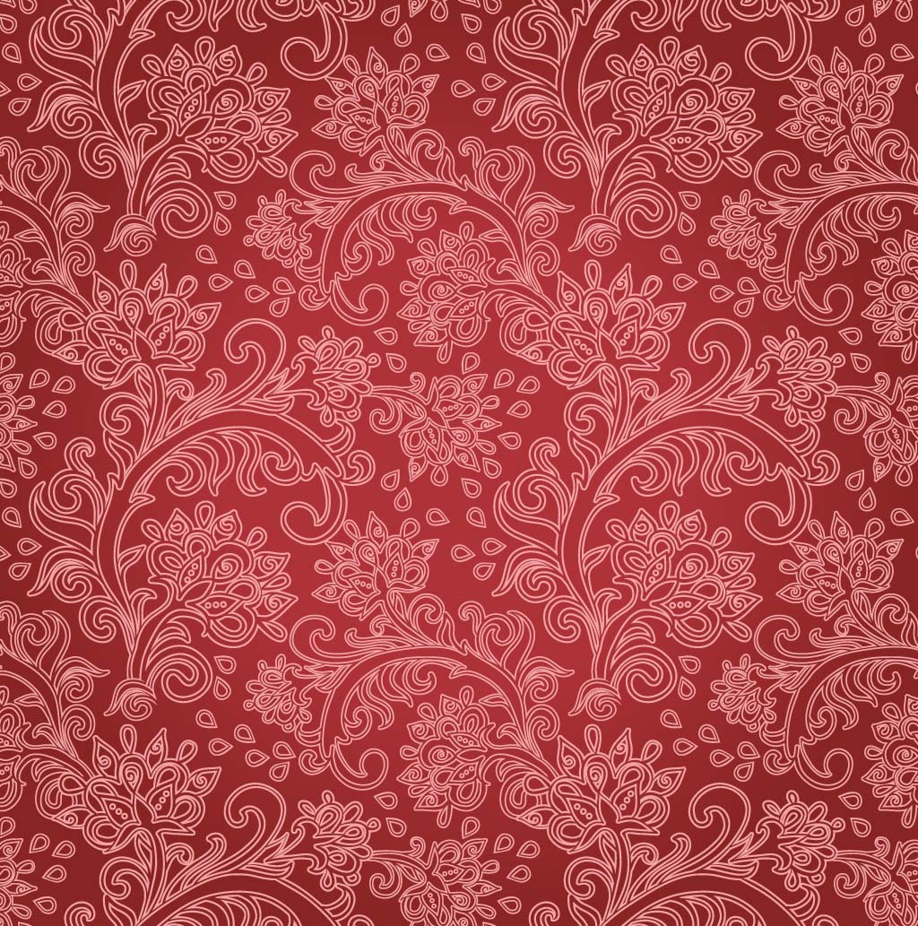 Red Floral Background Vector Art