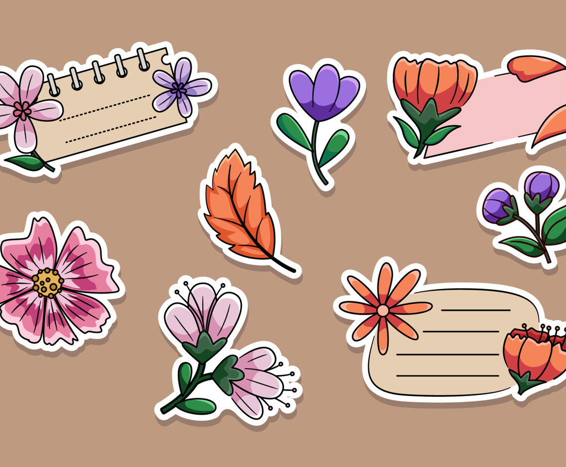 Decorative Spring Flower Journal Sticker Collection