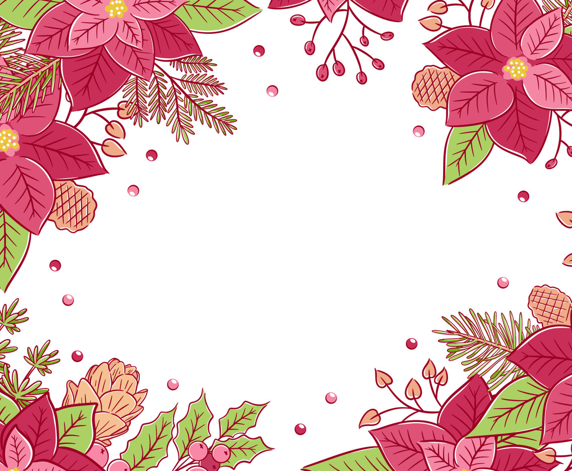 Poinsettias Christmas Background