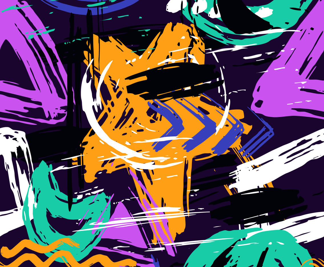 Hand Drawn Brush Strokes Seamless Pattern