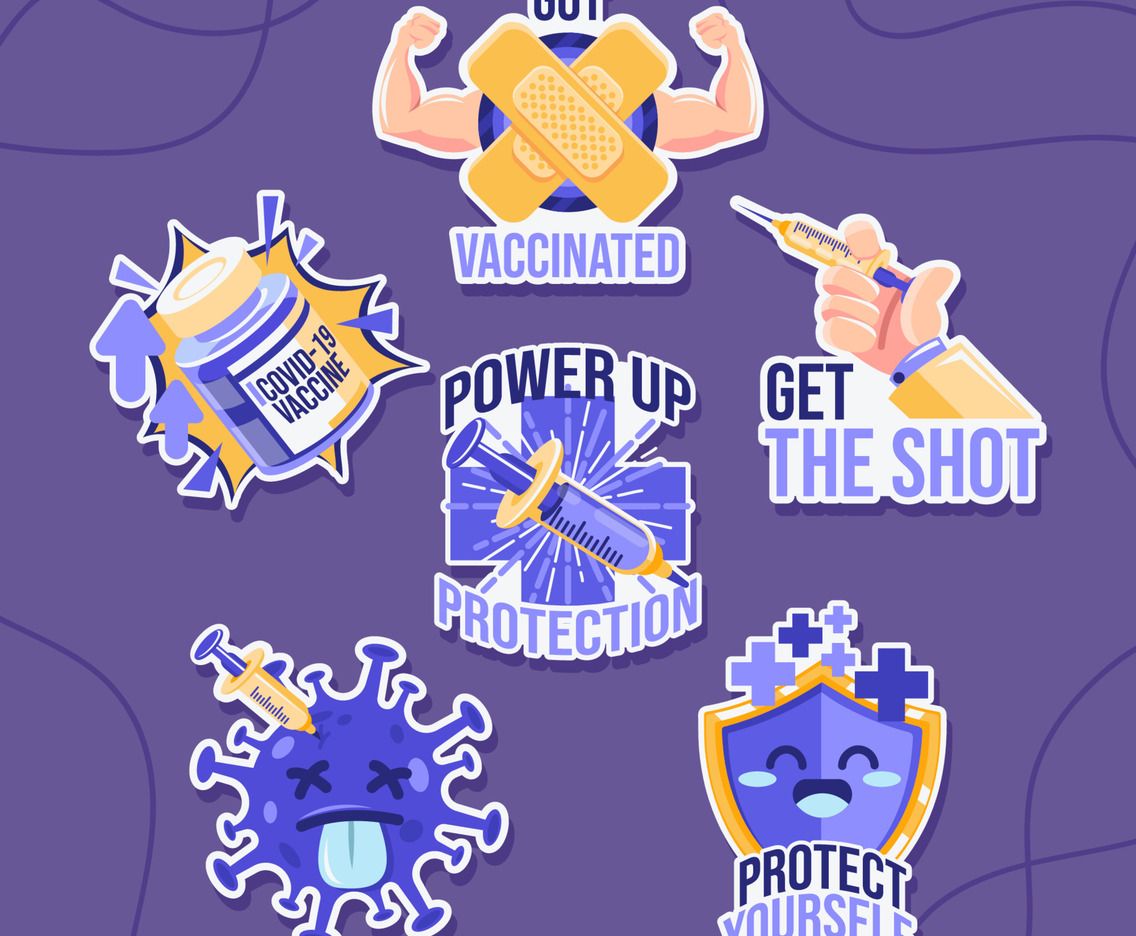 Set of Sticker for Vaccine Covid 19