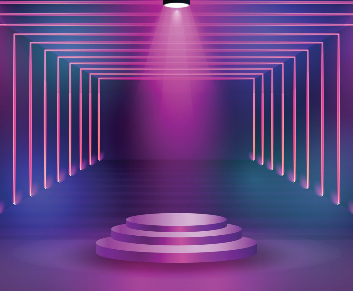 Neon Lights with Podium Background