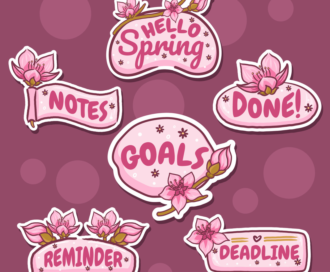 Peach Blossom Sticker for Journal