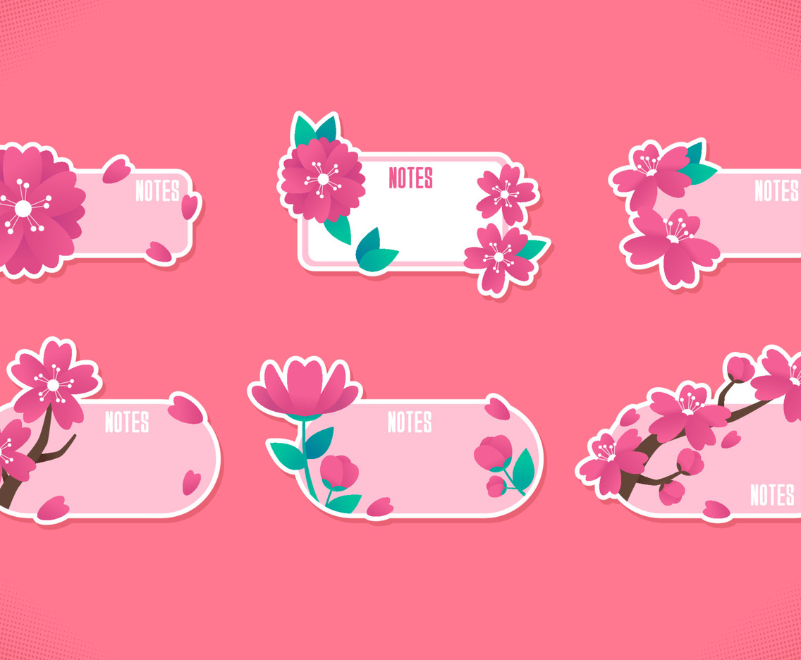 Cherry Blossom Sticker Collection Set