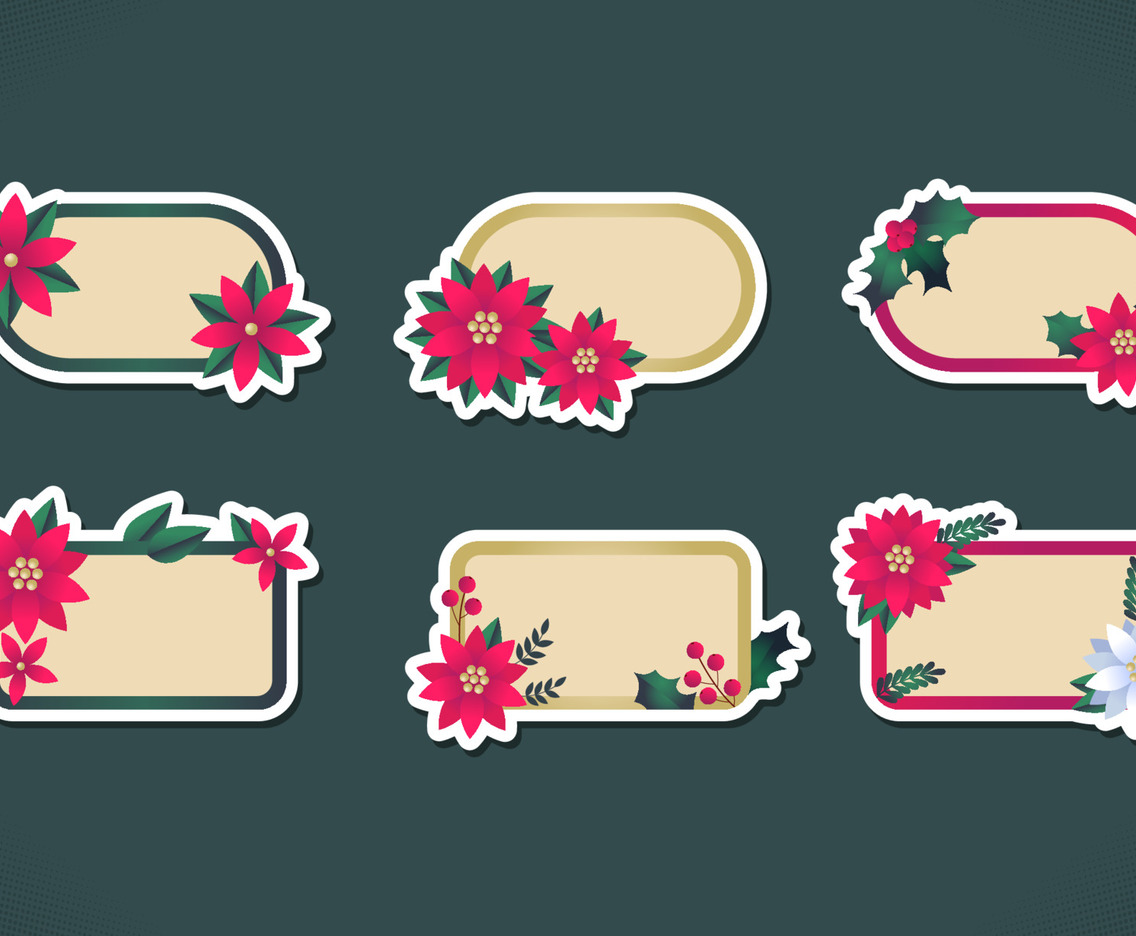 Poinsettias Journal Sticker Set