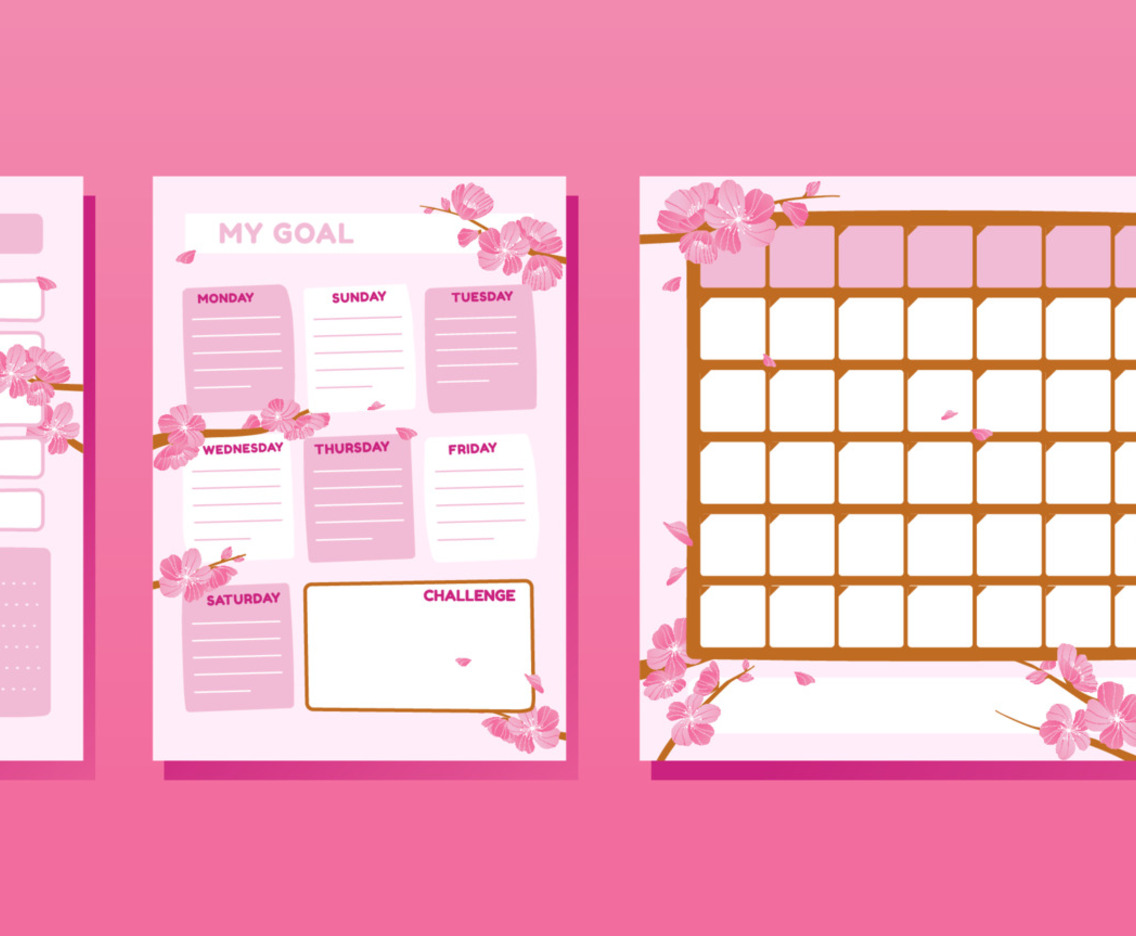 Sweet Pink Peach Blossom Journal Template