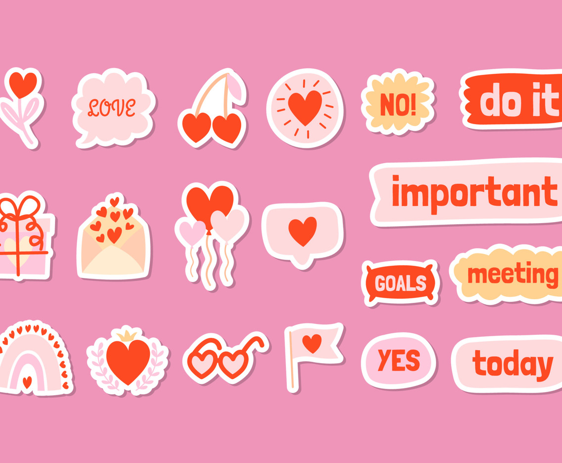 Cute Valentine Journal Sticker Collection