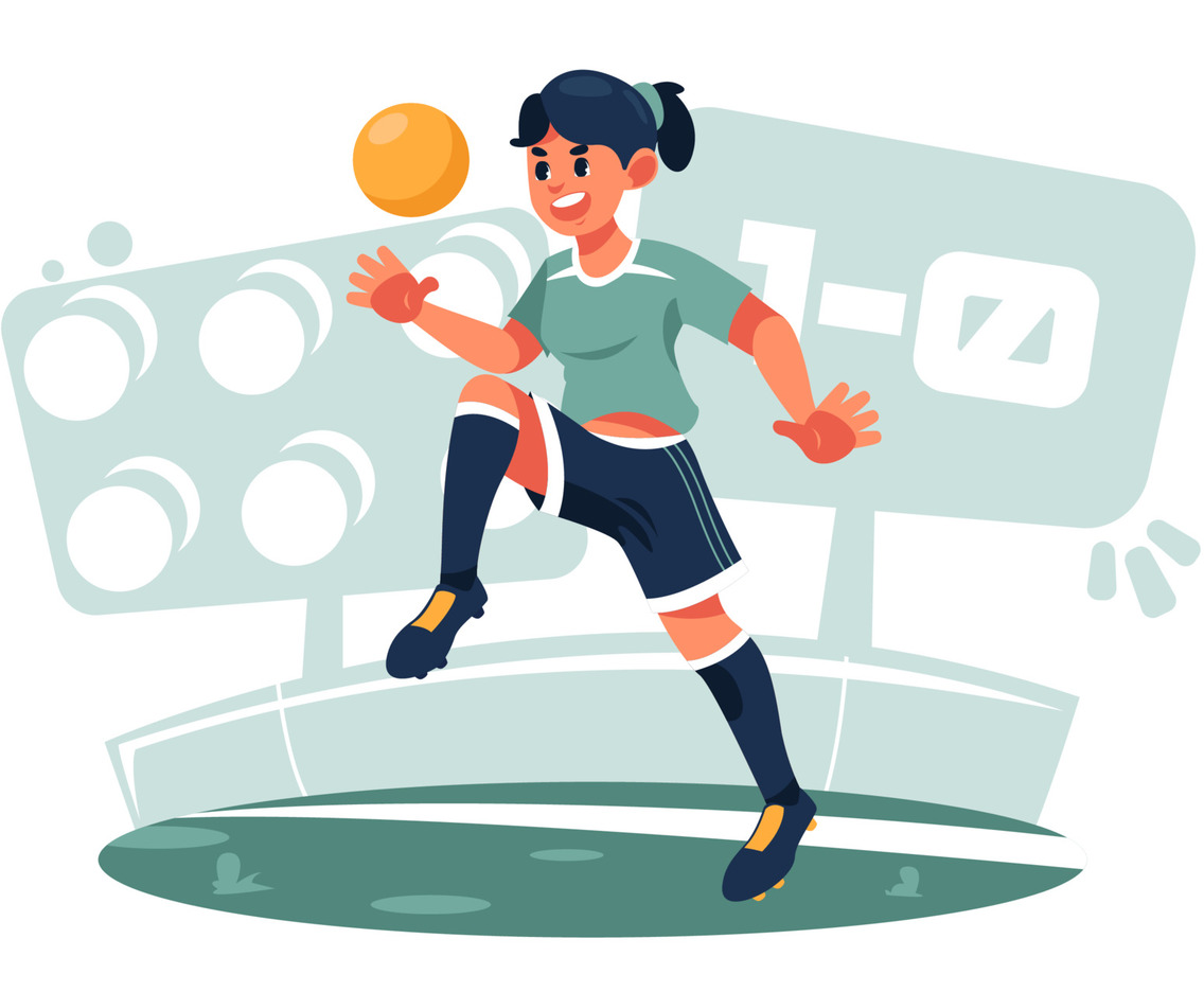 Female Character Playing Football