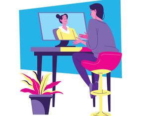 Criying Girl in an Online Counseling
