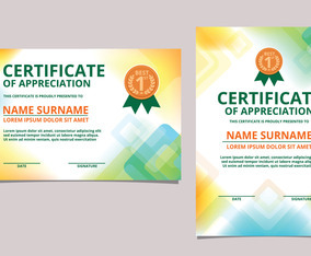 Flat Modern Certificate Template Design Vector Art & Graphics ...