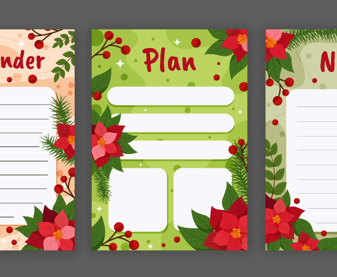 Poinsettias Journal Page Template