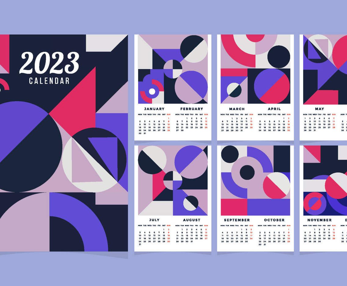 Geometric 2023 Calendar Template