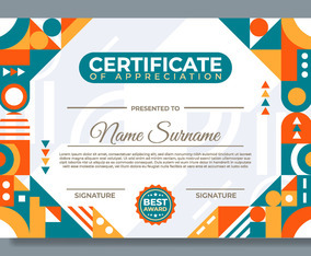 Flat Modern Certificate Template Vector Art & Graphics | freevector.com
