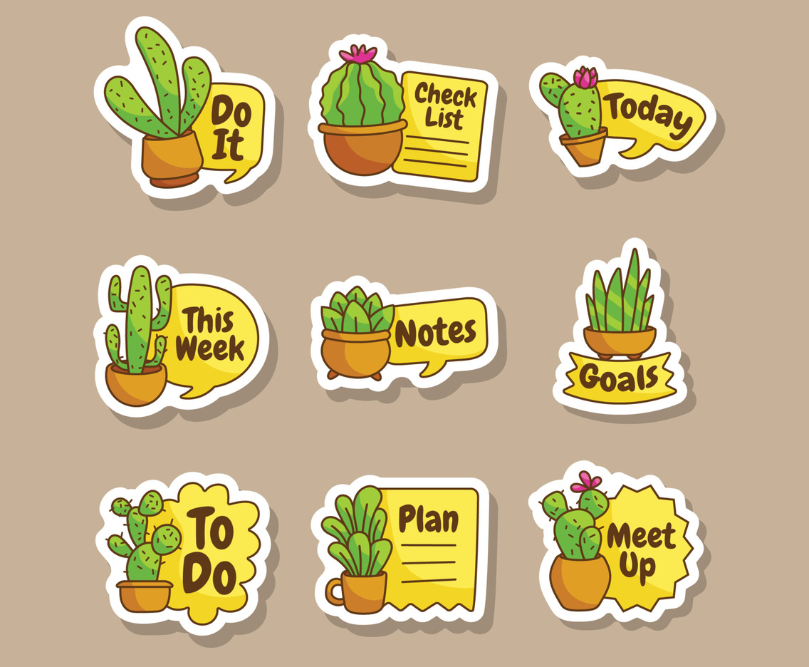 Cactus Journal Sticker Collection