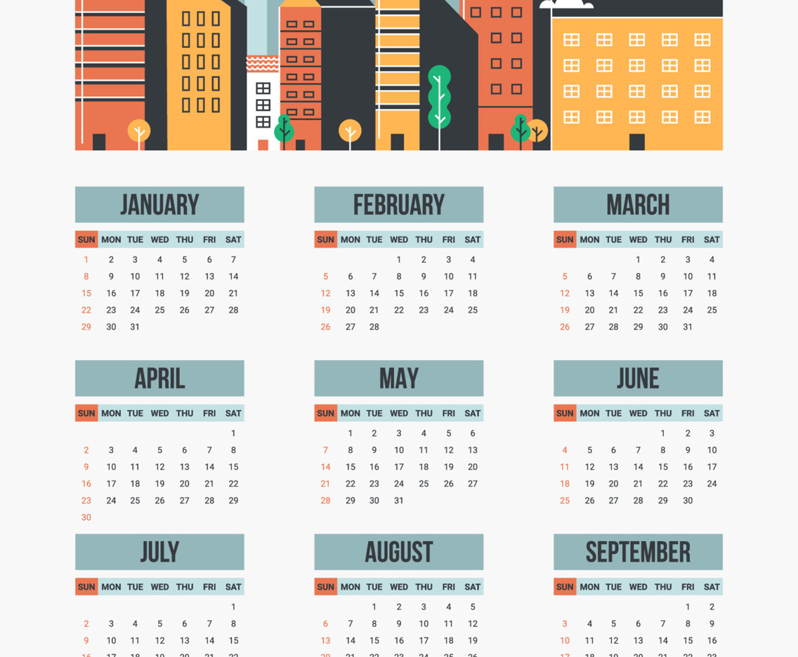 2023 New Year Aesthetic Urban Calendar