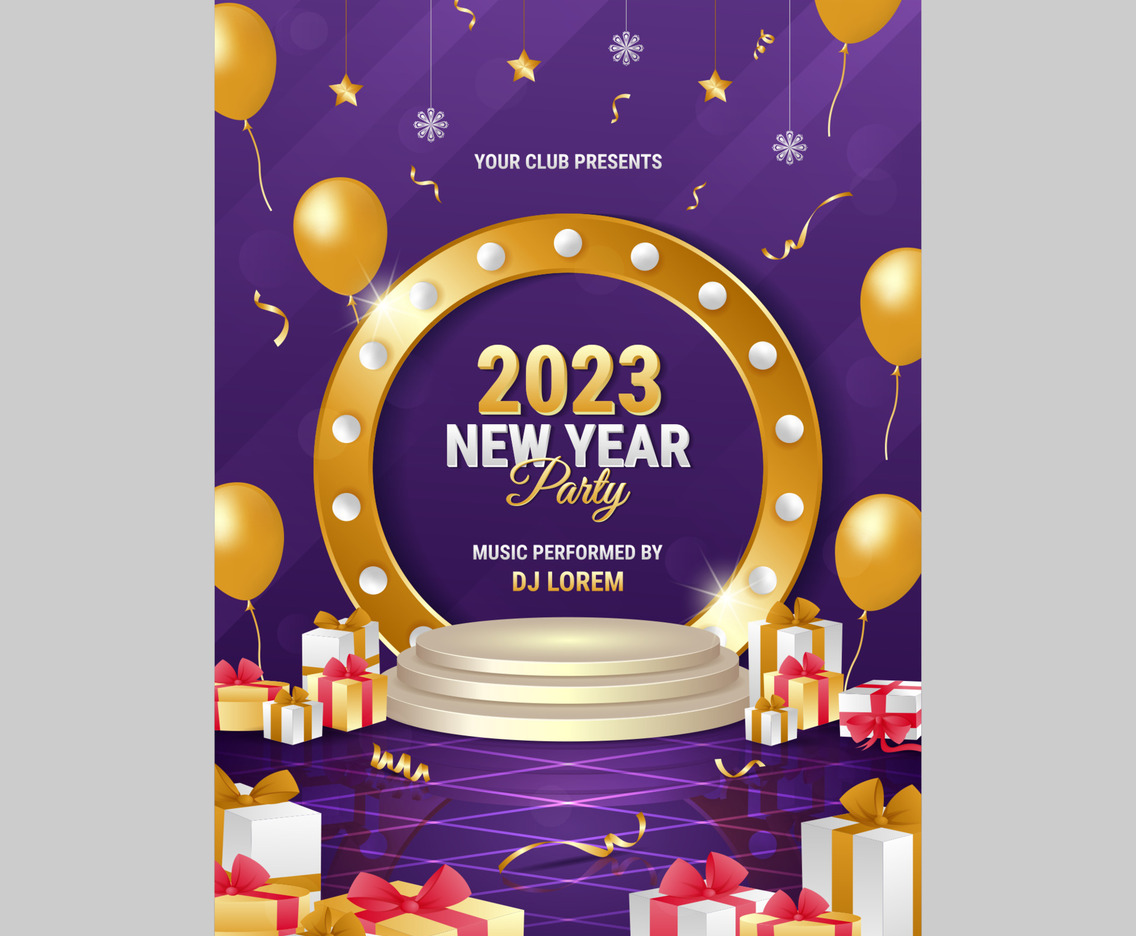 New Year Party Poster Template