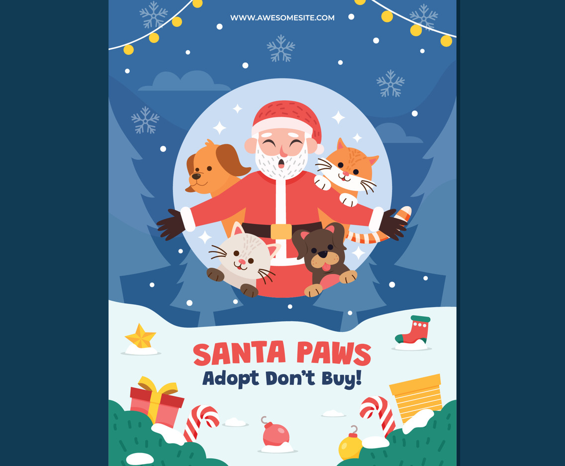Santa Paws Poster Template