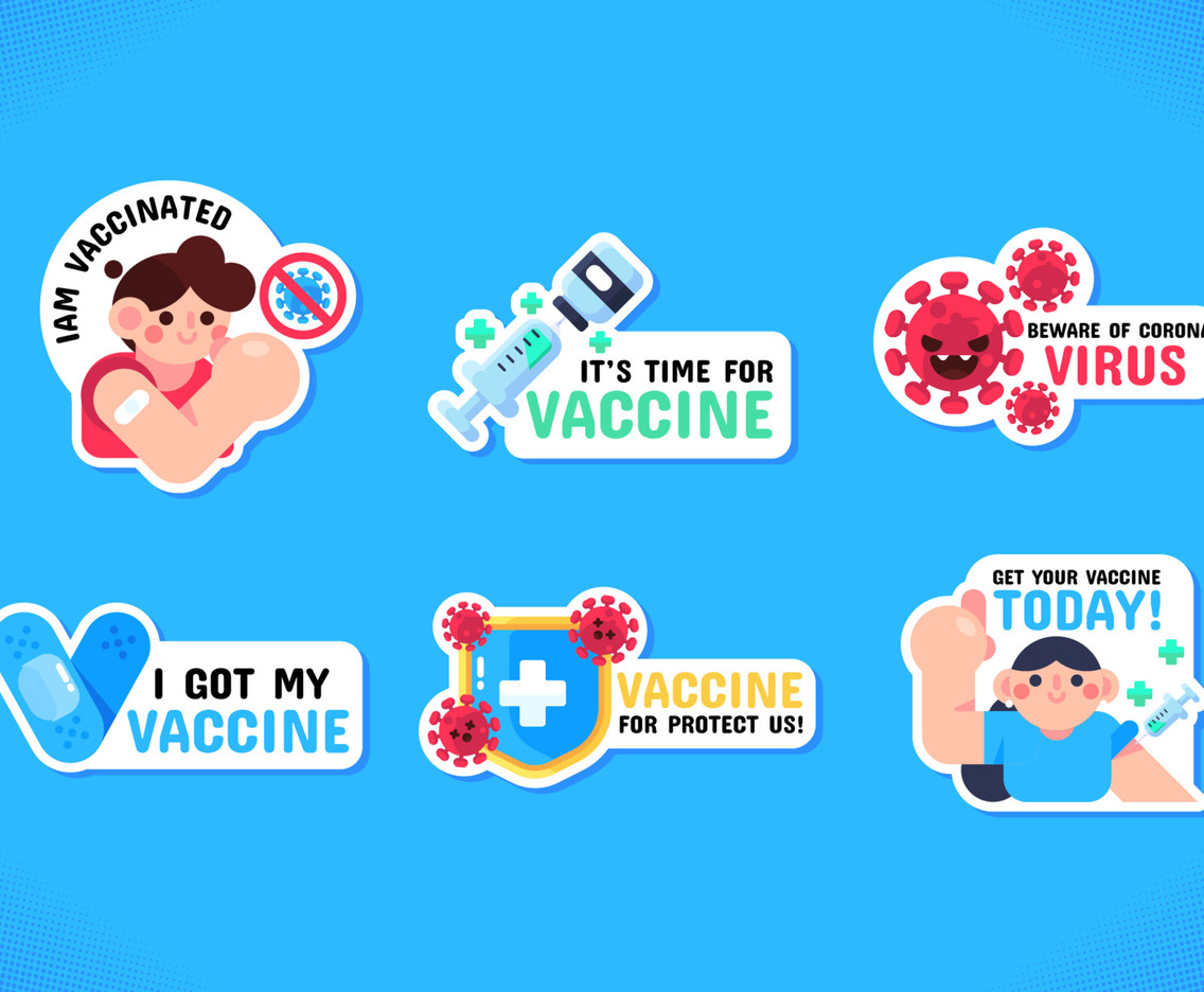 Covid 19 Vaccination Sticker Set