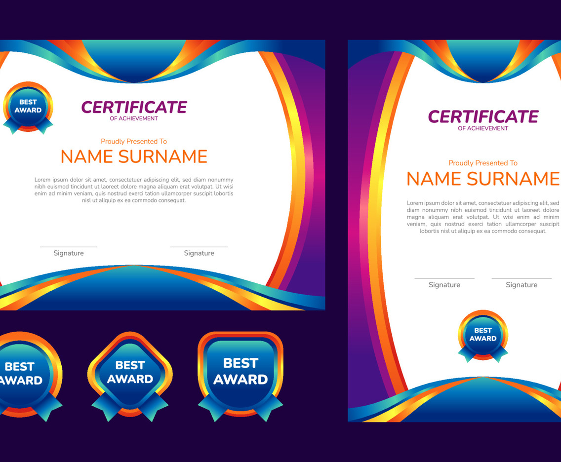 Modern Gradient Color Certificate