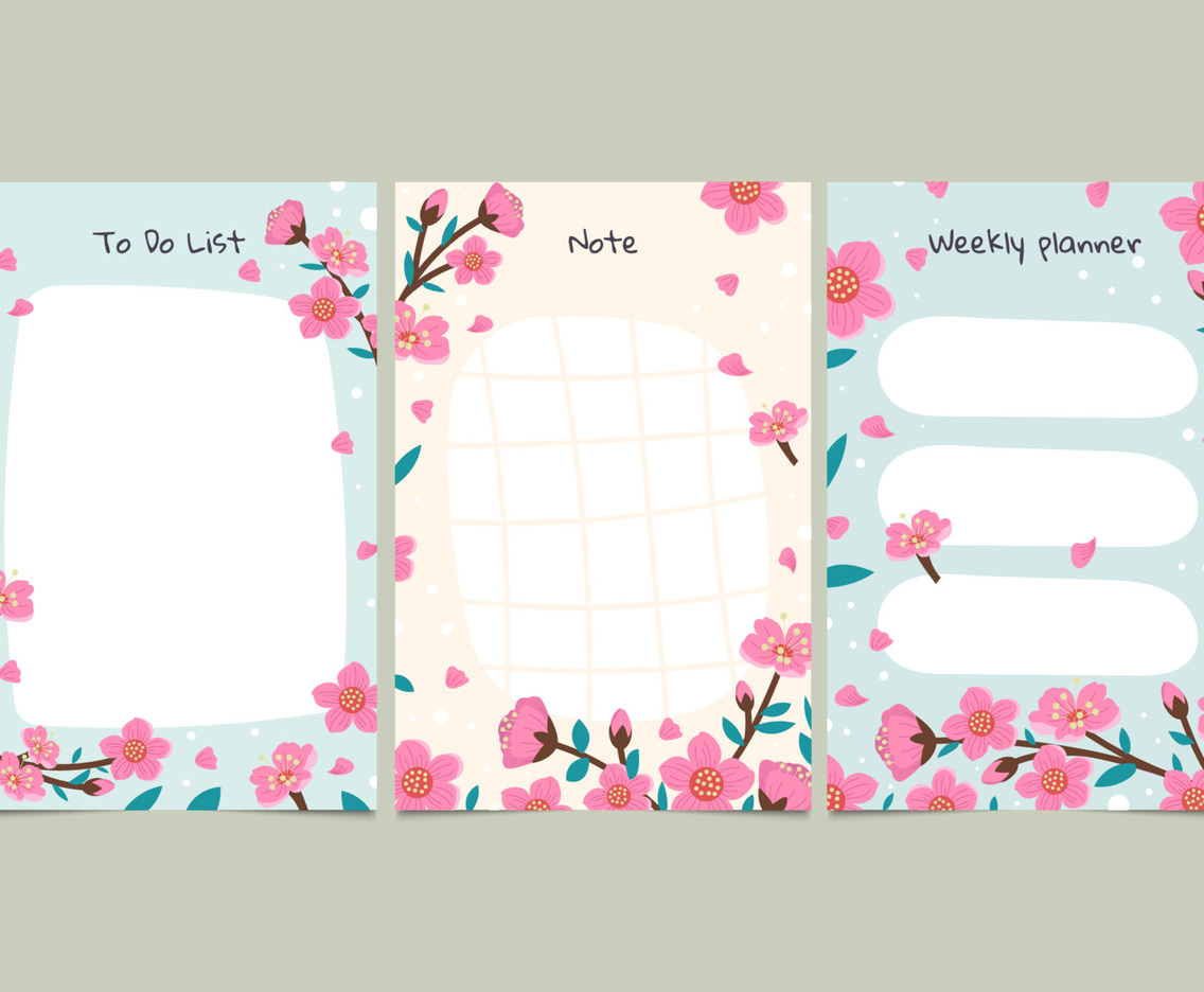 Peach Blossom Journal Template