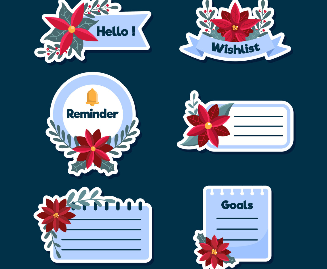 Poinsettias Journal Sticker